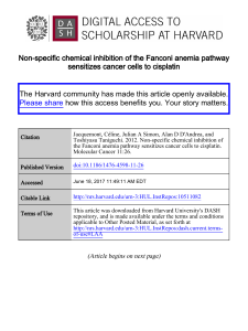Non-specific chemical inhibition of the Fanconi anemia pathway