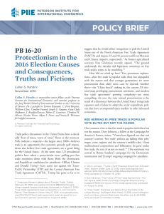 Policy Brief 16-20: Protectionism in the 2016 Election: Causes and