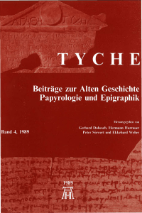 TYCHE Beiträge zur Alten Geschichte Papyrologie und Epigraphik