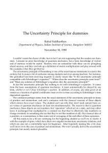 The Uncertainty Principle for dummies