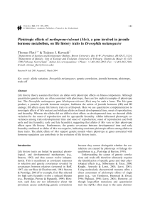 Pleiotropic effects of methoprene-tolerant (Met), a gene involved in