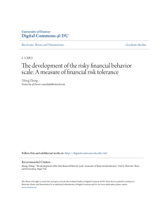 The development of the risky financial behavior scale: A measure of