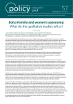 Bolsa Família and women`s autonomy: What do the