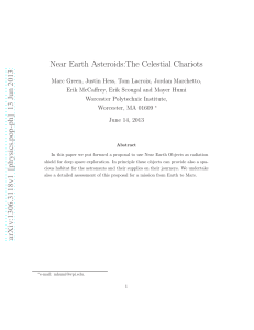 Near Earth Asteroids: The Celestial Chariots