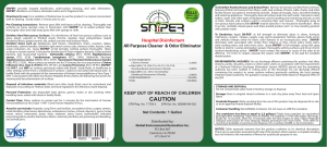 Parvo NEW EPA SNiPER - Califonia Edit 1 Gallon Label