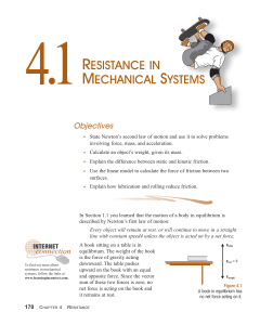 4.1 Resistance in Mechanical Systems