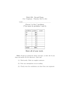 Math 356 - Second Exam Choose 5 of the 7 problems.
