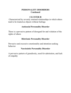 Cluster B Personality Disorders