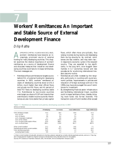 Workers` Remittances: An Important