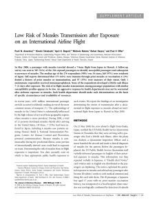 Low Risk of Measles Transmission after Exposure on an