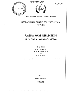 plasma wave reflection in slowly varying media