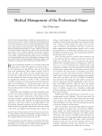 Medical Management of the Professional Singer