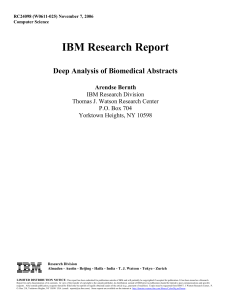 IBM Research Report Deep Analysis of Biomedical Abstracts