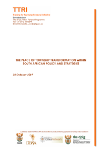 the place of township transformation within south