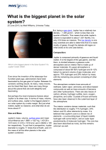 What is the biggest planet in the solar system?