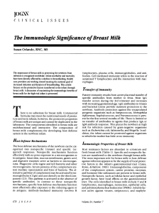 The Immunologic Significance of Breast Milk