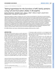 Testing hypotheses for the functions of APC family
