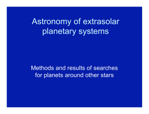 Astronomy of extrasolar planetary systems