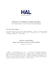 Advances in f-element cyanide chemistry