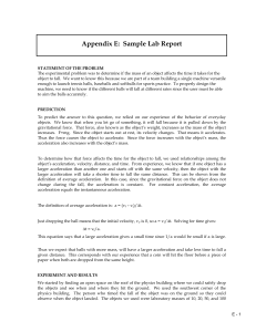 Appendix E: Sample Lab Report