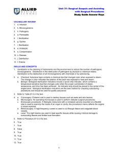 Unit 31: Surgical Asepsis and Assisting with Surgical