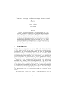 Gravity, entropy, and cosmology: in search of clarity - Philsci
