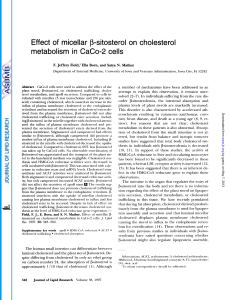 Effect of micellar p-sitosterol on cholesterol