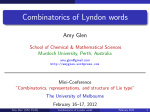 Combinatorics of Lyndon words - Amy Glen