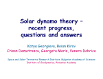 Katya Georgieva: Solar dynamo theory – recent progress, questions