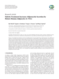 Subetta treatment increases adiponectin secretion by - Zen-Bio