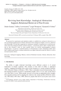 Reviving inert knowledge: Analogical