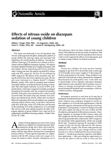 Effects of nitrous oxide on diazepam sedation of young children