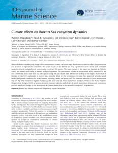Climate effects on Barents Sea ecosystem dynamics
