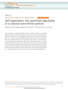 Self-organization into quantized eigenstates of a classical wave