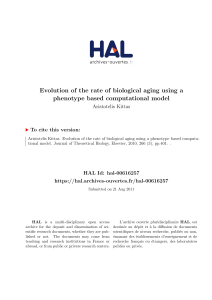 Evolution of the rate of biological aging using a phenotype