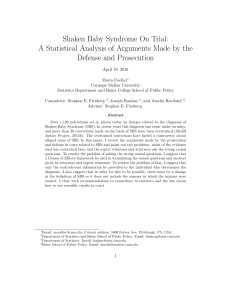 Shaken Baby Syndrome On Trial: A Statistical Analysis of Arguments