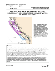 Evaluation of proposed ecologically and biologically