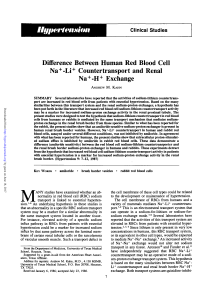 Difference Between Human Red Blood Cell Na