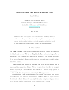 Three Myths About Time Reversal in Quantum Theory 1. Introduction