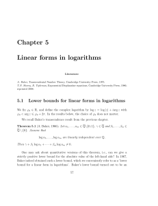 Chapter 5 Linear forms in logarithms