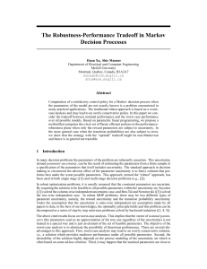The Robustness-Performance Tradeoff in Markov Decision Processes