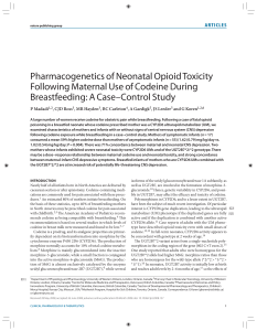 Pharmacogenetics of Neonatal Opioid Toxicity