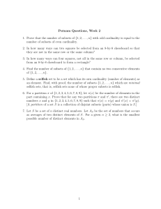 Putnam Questions, Week 2 1. Prove that the number of subsets of {1