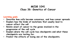 MCDB 1041 Class 36: Genetics of Cancer