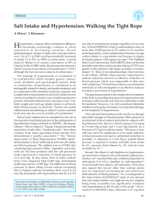 Salt Intake and Hypertension: Walking the Tight Rope