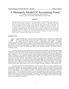 A Monopoly Model of Accounting Fraud