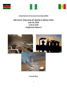 Side Event: Improving Air Quality in African Cities June 23, 2014 1