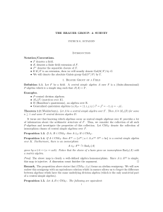 THE BRAUER GROUP: A SURVEY Introduction Notation