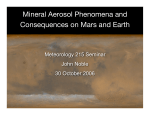 Mineral Aerosol Phenomena and Consequences on Mars and Earth