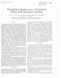 Hemoglobin Hasharon in a Premature Infant with Hemolytic